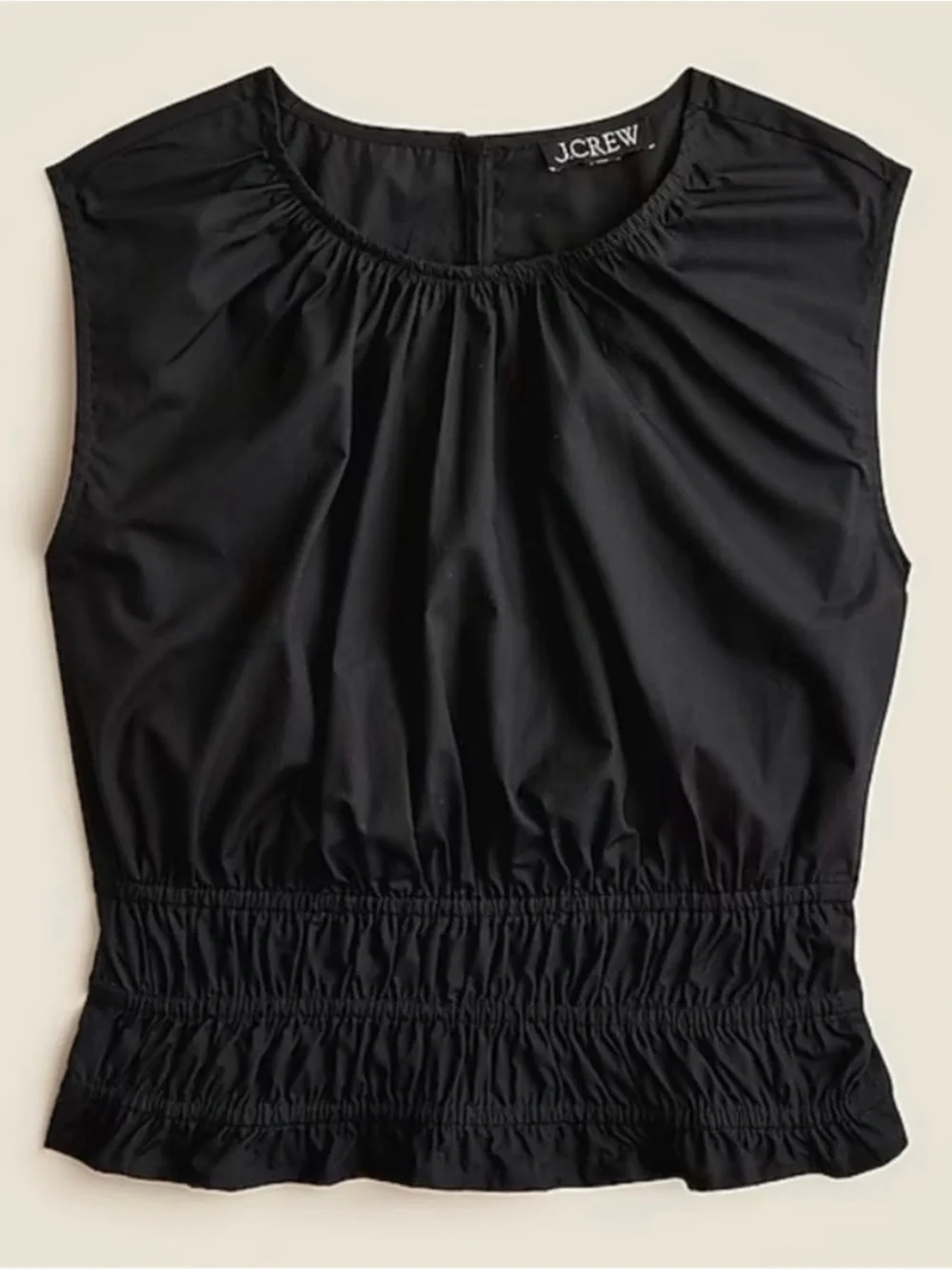 J. Crew Black Hyacinth Top in Cotton Poplin